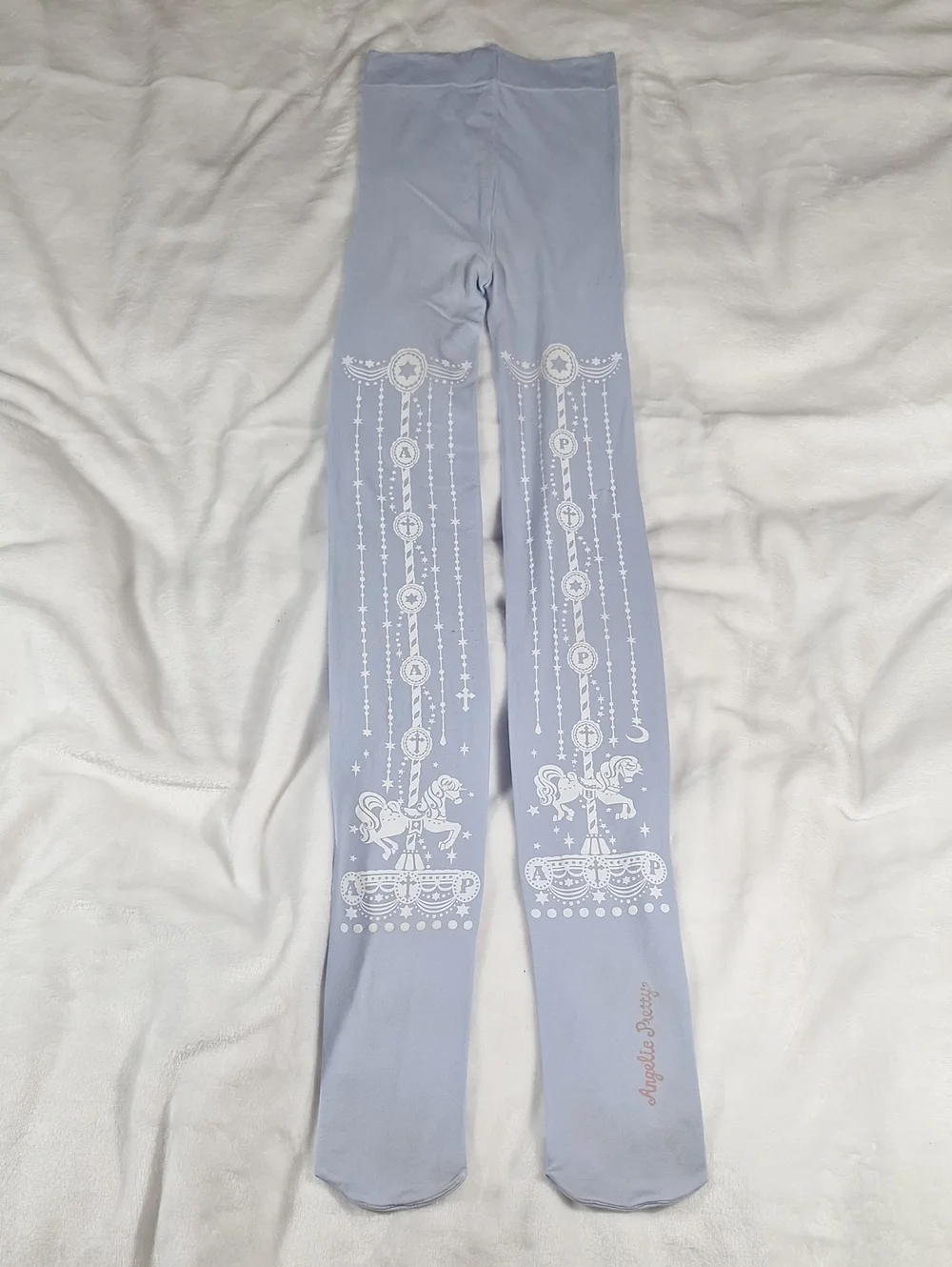 Angelic Pretty Lilac Carousel Horse Print Tights | Sweet Lolita Accessory 🎠🎀